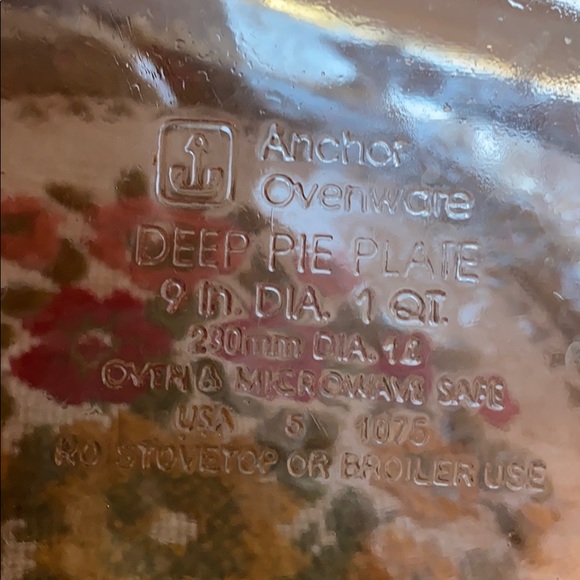 Anchor Hocking Amber Deep Pie Plate Ovenware - Picture 5 of 5